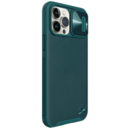 Husa din piele Nillkin CamShield verde pentru Apple Iphone 13 Pro MAX