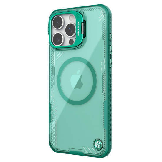 Husa magnetica transparentă verde pentru Apple iPhone 16 Pro