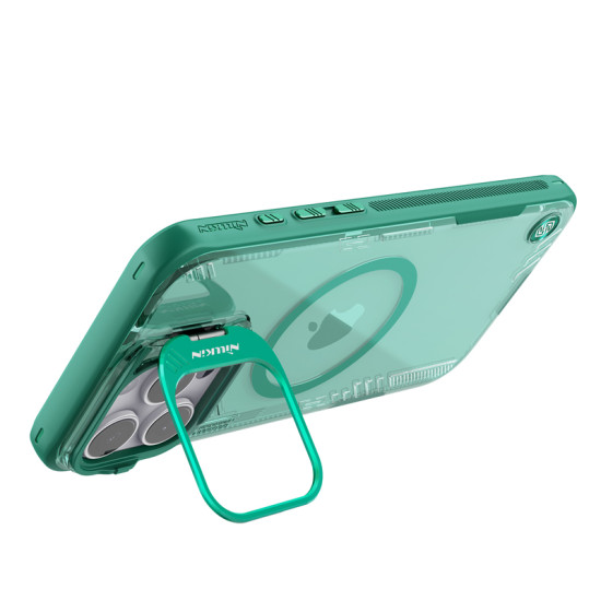 Husa magnetica transparentă verde pentru Apple iPhone 16 Pro