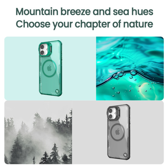 Husa magnetica transparentă verde pentru Apple iPhone 16 Plus