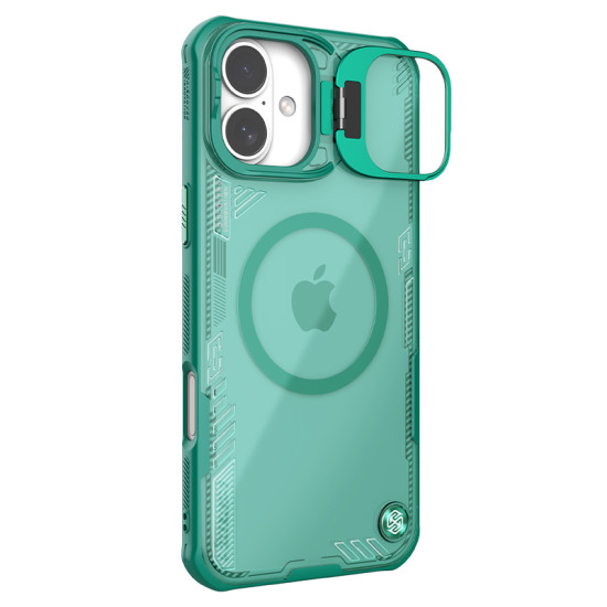 Husa magnetica transparentă verde pentru Apple iPhone 16 Plus