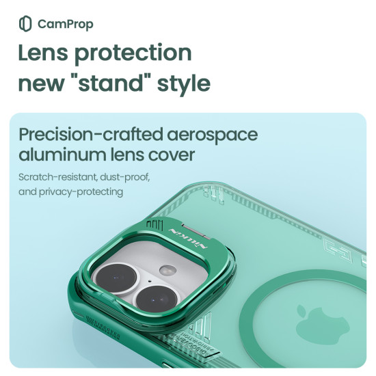 Husa magnetica transparentă verde pentru Apple iPhone 16 Plus