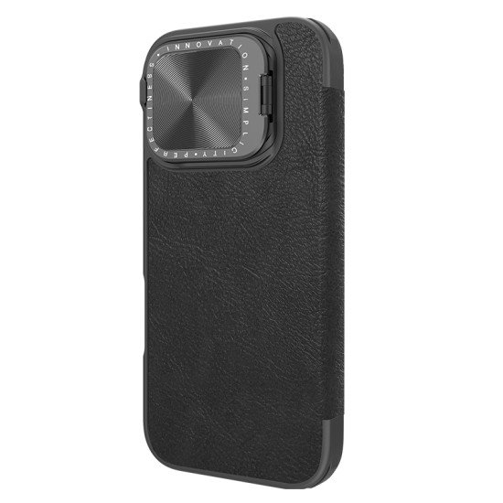 Husa din piele negru de lux QIN Prop pentru Apple iphone 16 Pro Max