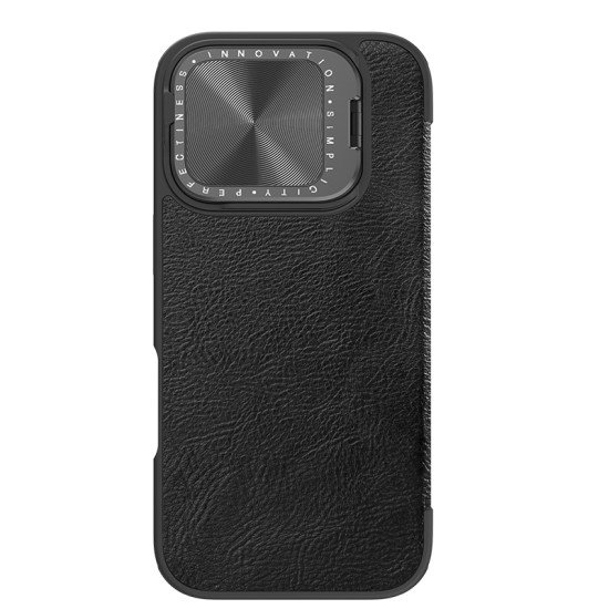 Husa din piele negru de lux QIN Prop pentru Apple iphone 16 Pro Max