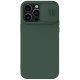 Husa Magnetica CamShield Pro Silky din silicon pentru iPhone 14 Pro Verde inchis