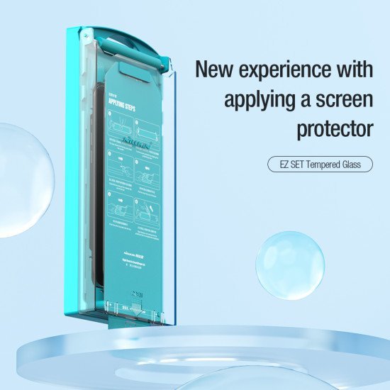 Folie protectie Nillkin EZ SET din sticla securizata pentru iPhone 15 Negru - 3buc.
