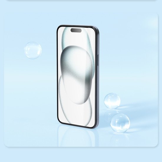Folie protectie Nillkin EZ SET din sticla securizata pentru iPhone 15 Negru - 3buc.