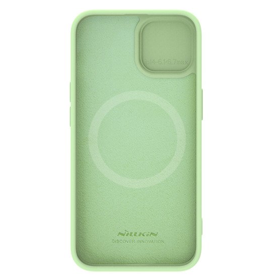 Husa Magnetica CamShield Silky din silicon pentru iPhone 15 Plus Verde