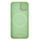 Husa Magnetica CamShield Silky din silicon pentru iPhone 15 Plus Verde