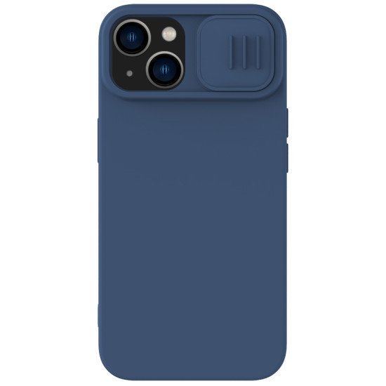 Husa Magnetica CamShield Silky din silicon pentru iPhone 15 Plus Albastru
