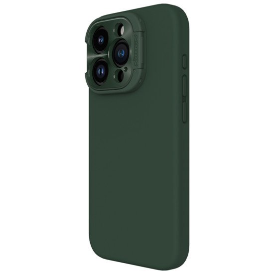 Husa Magnetica LensWing Silky din silicon  pentru iPhone 15 Pro Verde