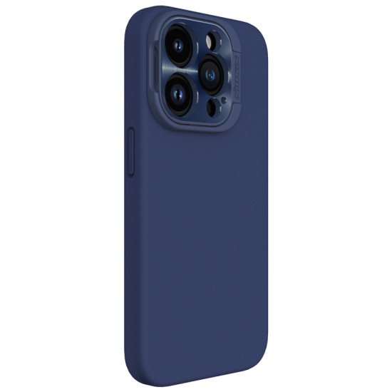 Husa Magnetica LensWing Silky din silicon pentru iPhone 15 Pro Albastru