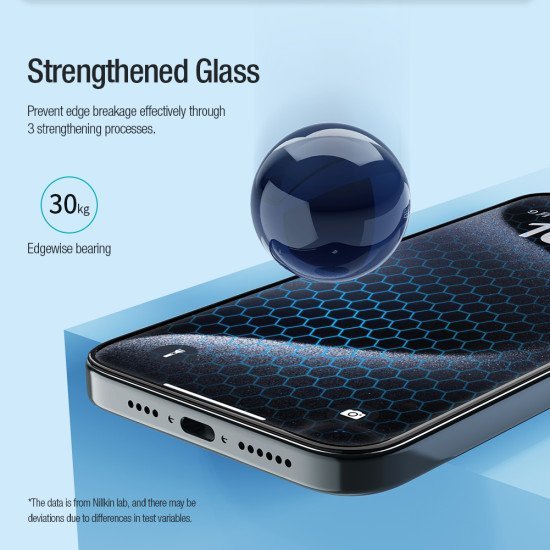 Folie protectie Nillkin EZ SET din sticla securizata pentru iPhone 15 Pro Max Negru - 3buc.