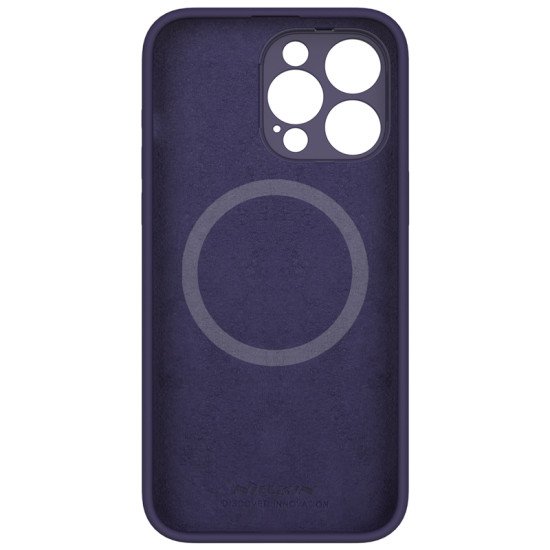 Husa Magnetica LensWing Silky din silicon pentru iPhone 15 Pro Max Violet închis