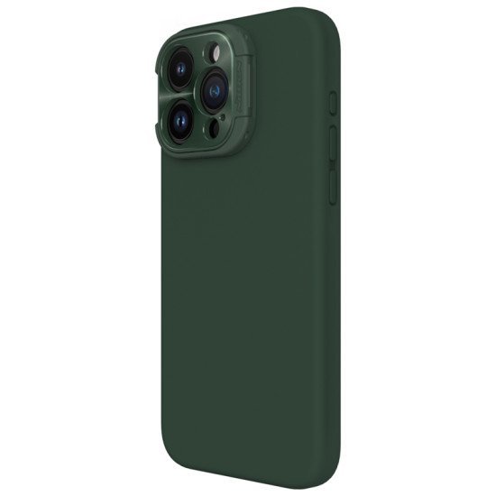 Husa Magnetica LensWing Silky din silicon pentru iPhone 15 Pro Max Verde