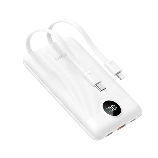 Bancă de energie VEGER 10000 mAh cu cabluri integrate Type C / Lightning PD QC3.0 2A 22,5W C11C (W1170)