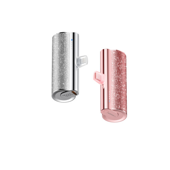 Bancă de energie VEGER 5000 mAh cu conector Lightning integrat PD QC3.0 2,4A 12W PlugOn (W0573P) pink