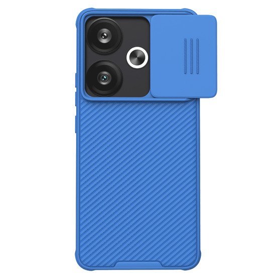 Husa protectie spate si camera foto albastru pentru Poco F6 5G