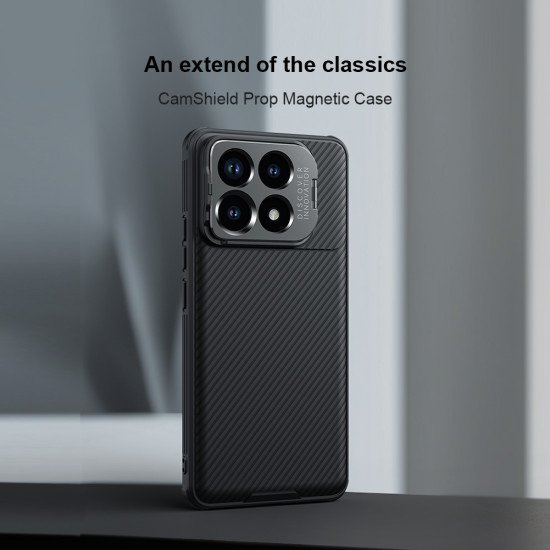 Husa magnetica protectie spate si camera foto (cu decupaj pentru camere) negru pentru Poco F6 Pro 5G