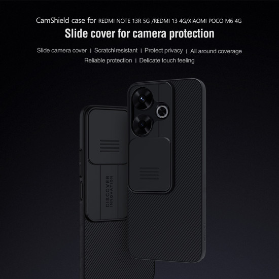 Husa protectie spate si camera foto albastră pentru Redmi 13 4G / Poco M6 4G