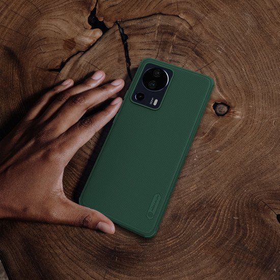 Husa protectie spate din plastic verde inchis pentru Xiaomi 13 Lite