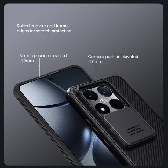 Husa de protecție spate și pentru camera foto albastră pentru Xiaomi 14T