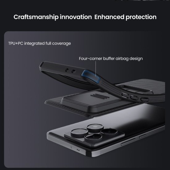 Husa de protecție spate și pentru camera foto neagră pentru Xiaomi 14T Pro