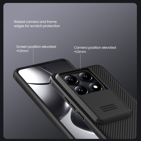 Husa de protecție spate și pentru camera foto neagră pentru Xiaomi 14T Pro